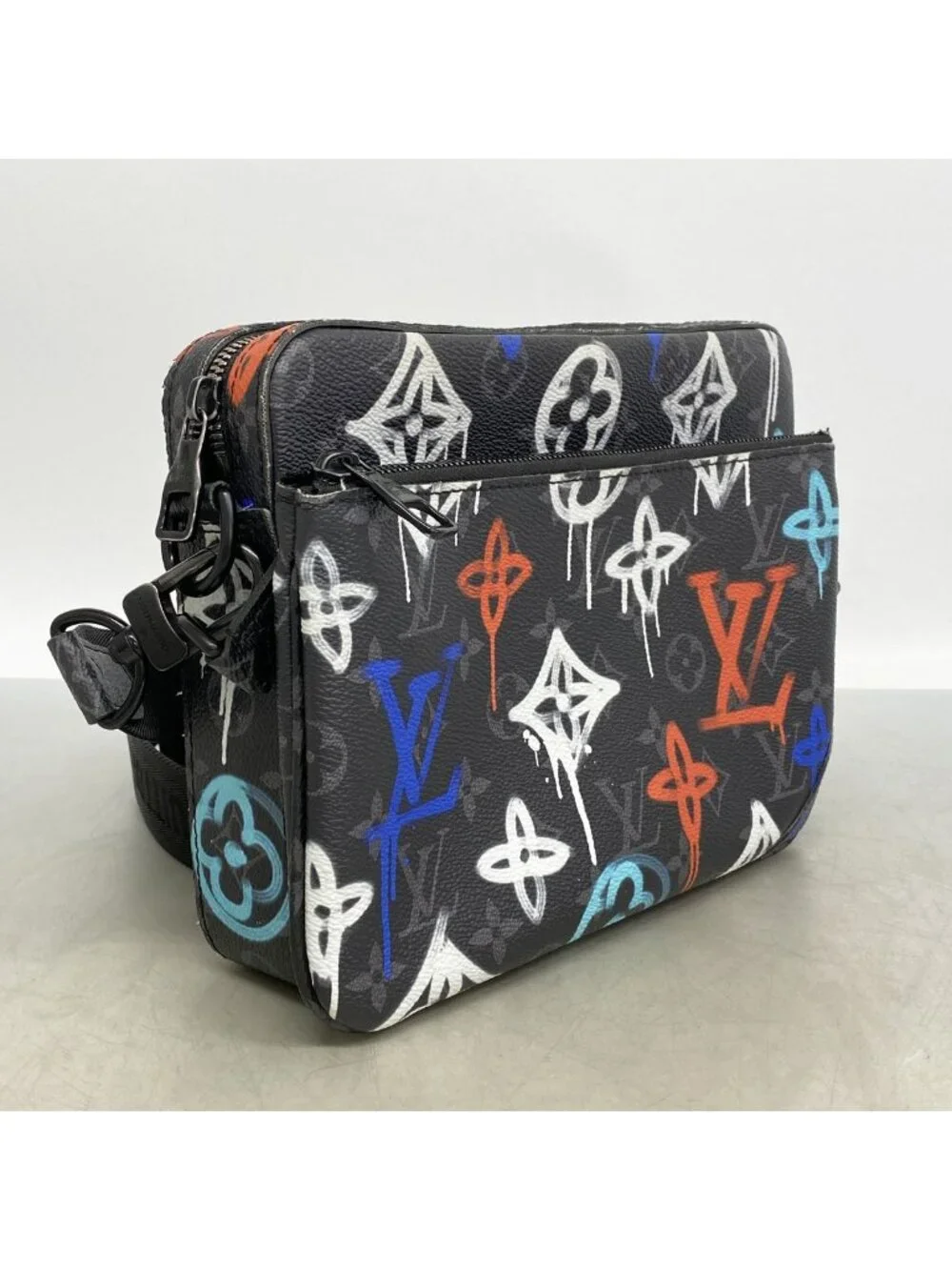 Louis Vuitton Shoulder Bag Monogram Eclipse Trio Messenger Black